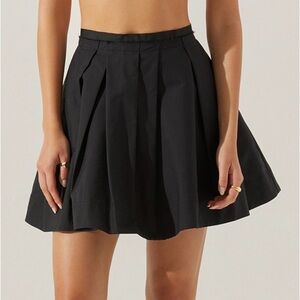 Astr Antheia Black Pleated Mini Skirt